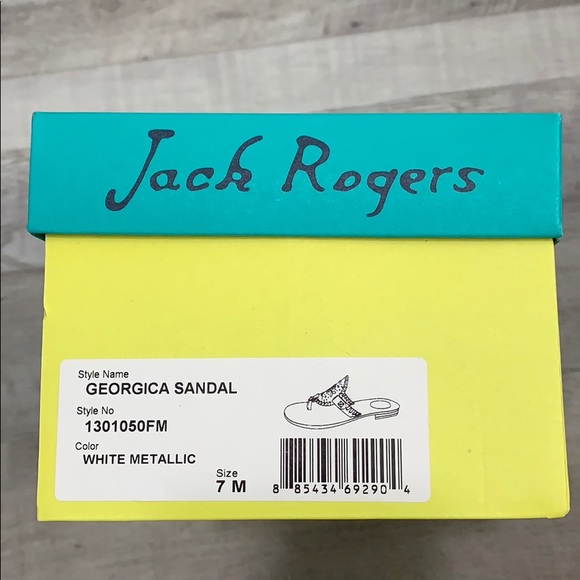 Jack Rogers Georgica Thong Sandals -White Metallic - Picture 3 of 8